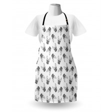 Monochrome Sketch Faces Apron