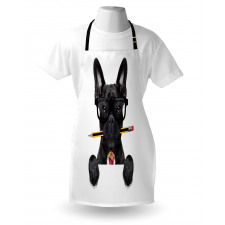 Businessman Dog Glasses Apron