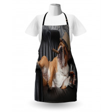 Humorous Dog Drinking Apron