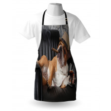 Humorous Dog Drinking Apron