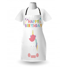Doğum Günü  Mutfak Önlüğü Özel Kutlama Yazılı Unicorn Kalpli
