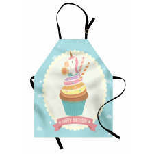 Doğum Günü Mutfak Önlüğü Özel Kutlama Yazısı ve Unicorn Model