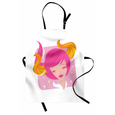Pink Haired Woman Apron