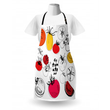 Vivid Sketched Tomatoes Apron