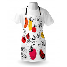 Vivid Sketched Tomatoes Apron