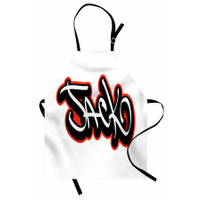 Graffiti Font Male Name Apron