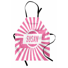 Özel İsim Mutfak Önlüğü Retro Tarzda Şeritli Susan Adı Yazılı