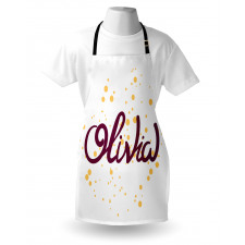 Özel İsim Mutfak Önlüğü El Yazısı ile Olivia Adı Yazılı Model