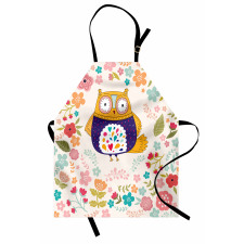 Colorful Bird and Flowers Apron