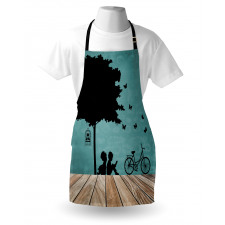 Boy and Girl Under a Tree Apron