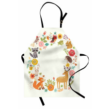 Cartoon Wildlife Pattern Apron