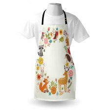 Cartoon Wildlife Pattern Apron