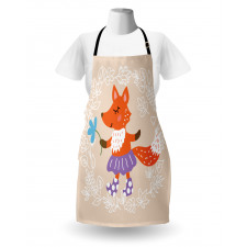 Fox with Clothing Flowers Apron