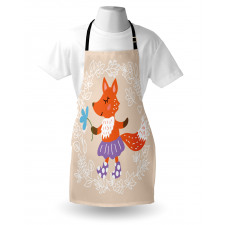 Fox with Clothing Flowers Apron