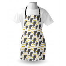 Sketch Style Canine Pattern Apron