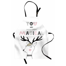 Slogan with Deer Design Apron