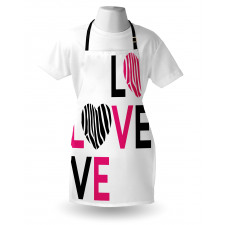 Zebra Stripes Hearts Apron