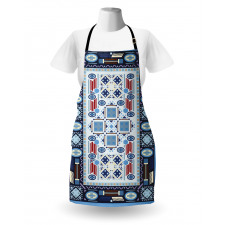 Blue Toned Square Circle Apron