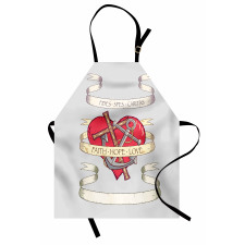 Anchor on Heart Motif Apron