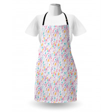 Doodle Tulip Field Dots Apron