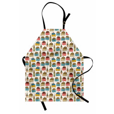 Hand Drawn Cartoon Houses Apron