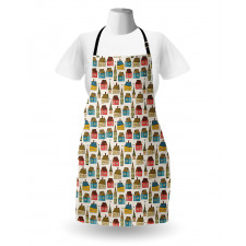 Hand Drawn Cartoon Houses Apron