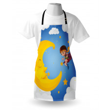 Cartoon Girl Flying Apron