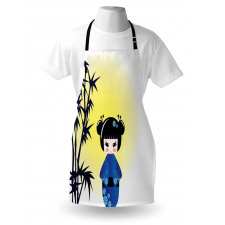 Kokeshi Doll Bamboo Tree Apron