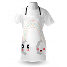 Kids Happy Rainbow Clouds Apron