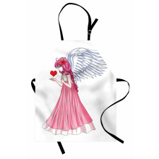 Angel Holding a Red Heart Apron