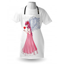 Angel Holding a Red Heart Apron