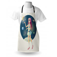 Girl with Stars in Space Apron