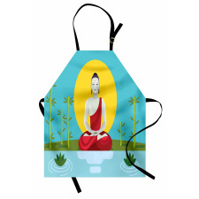 Meditating Monk Yoga Apron