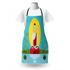 Meditating Monk Yoga Apron