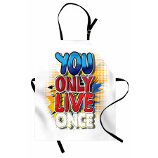 Cartoon Style Life Message Apron