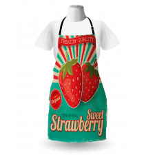 Retro Poster Strawberries Apron