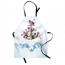 Anchor with Roses Shells Apron