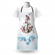 Anchor with Roses Shells Apron