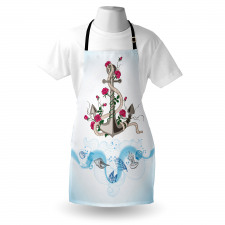 Anchor with Roses Shells Apron