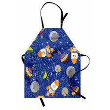 Outer Space Moon UFO Apron