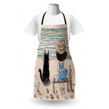 Baby Girl with a Cat Apron