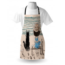 Baby Girl with a Cat Apron