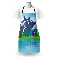 Cartoon Lake Landscape Apron