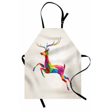 Colorful Fractal Deer Apron