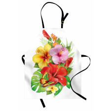 Colorful Hibiscus Blooming Apron