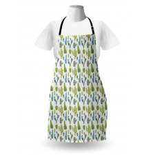 Hand Drawn Cacti Motif Apron