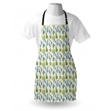 Hand Drawn Cacti Motif Apron