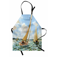 Sailing Wavy Sea Apron