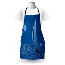 Ship on Ocean Moon Apron