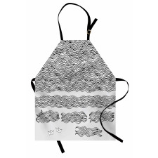 Sketchy Wavy Sea Apron